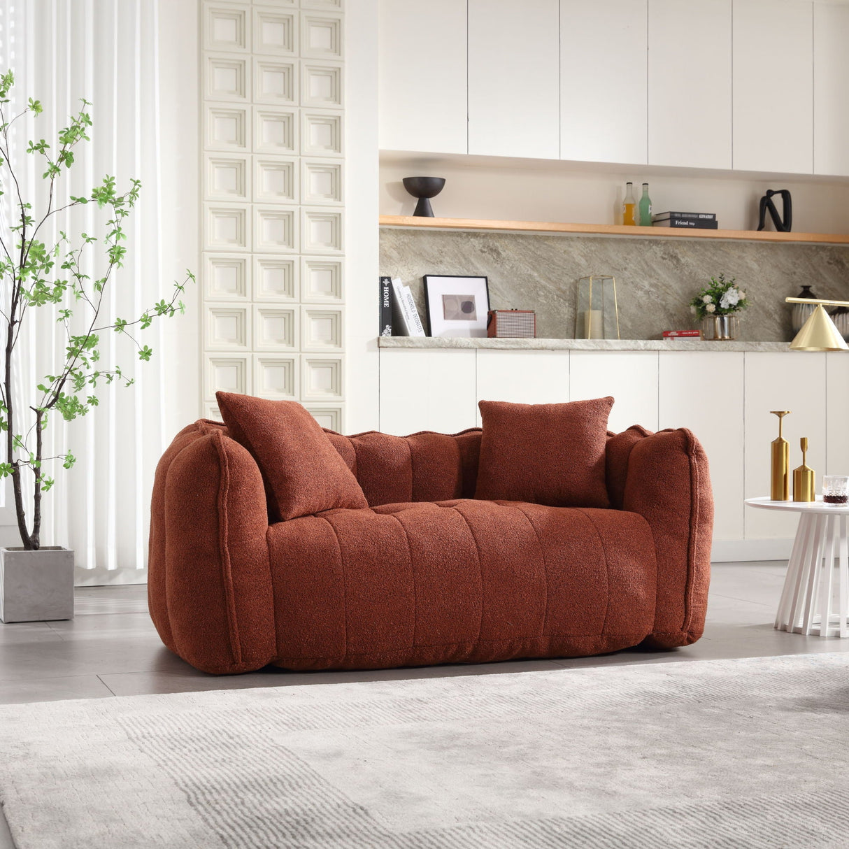 Cozy Beanbag Chair With High Resilience Foam Core For 2
