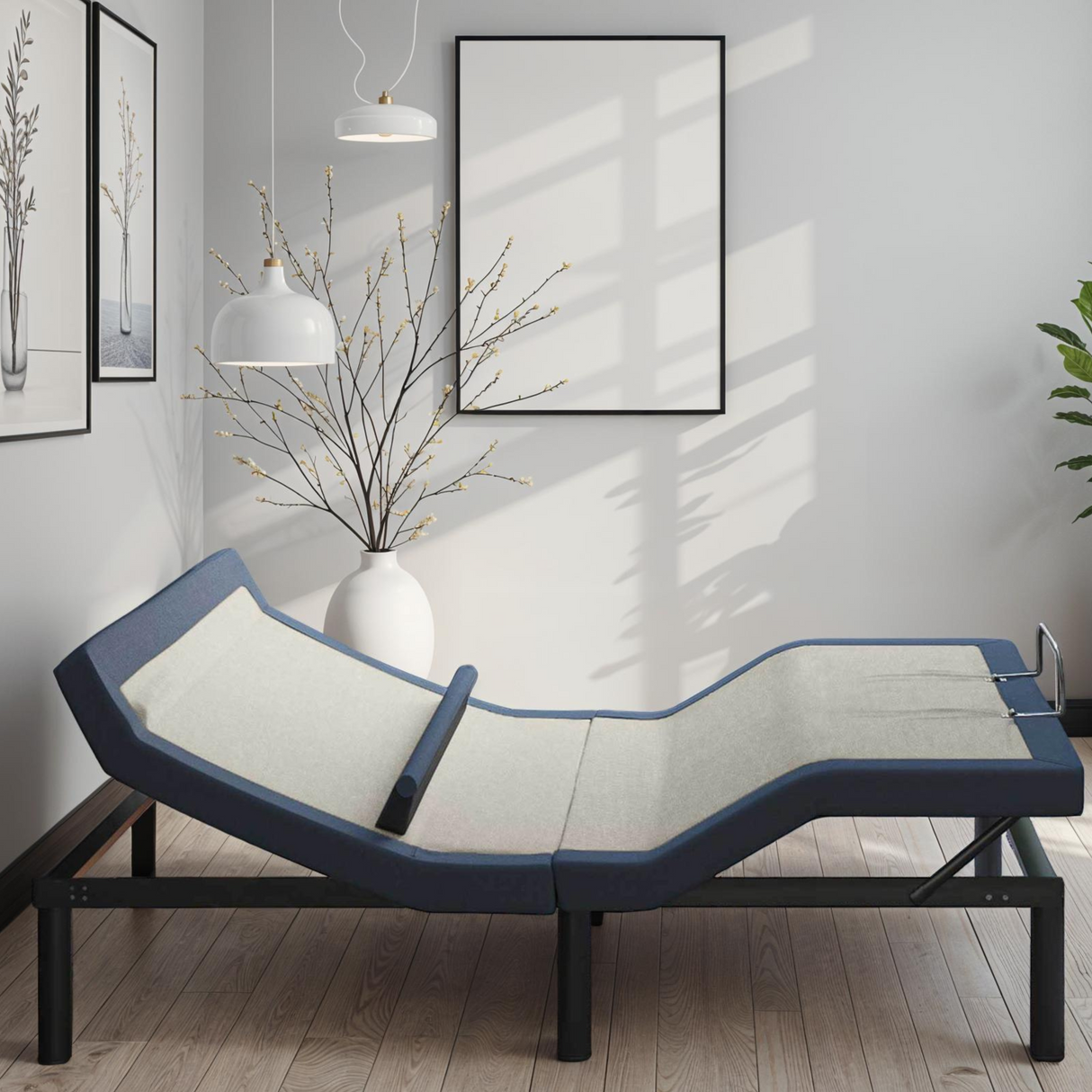 Twin XL Adjustable Bed Base with Head/Foot Tilt and Lumbar Position Adjustment