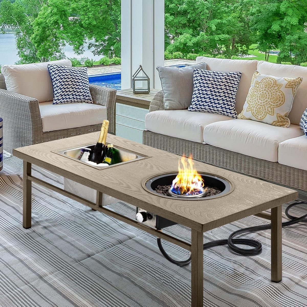 Aluminum Propane Fire Pit Table