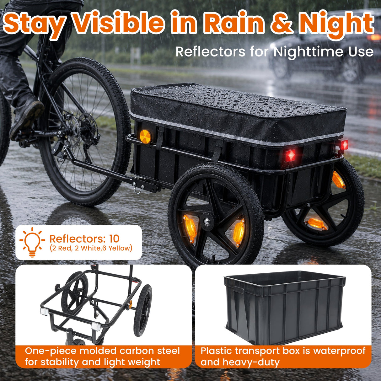 2-in-1 Bike Cargo Trailer Pushcart