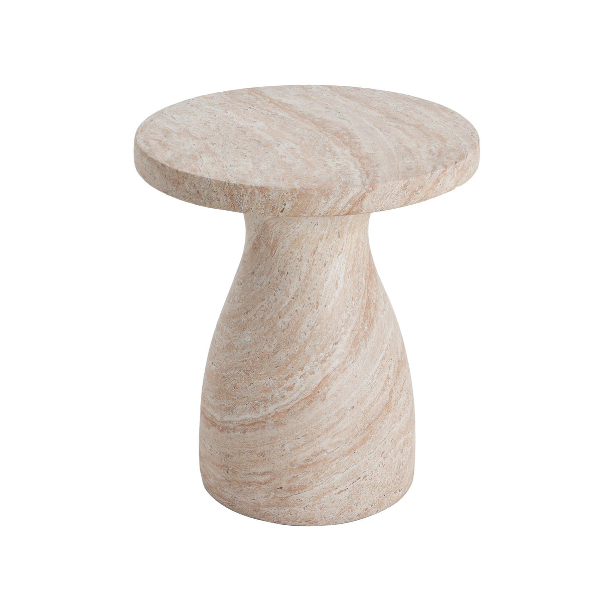 Outdoor / Indoor Travertine Side Table Lightweight