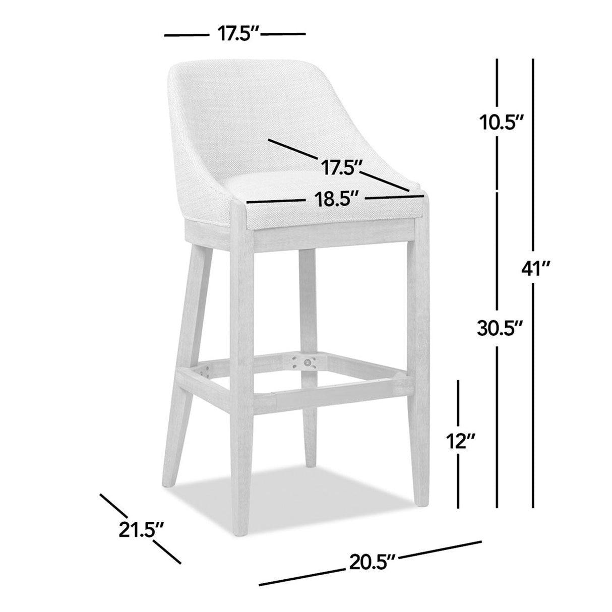 Newport 30.5' Coastal Curved Back Upholstered Barstool