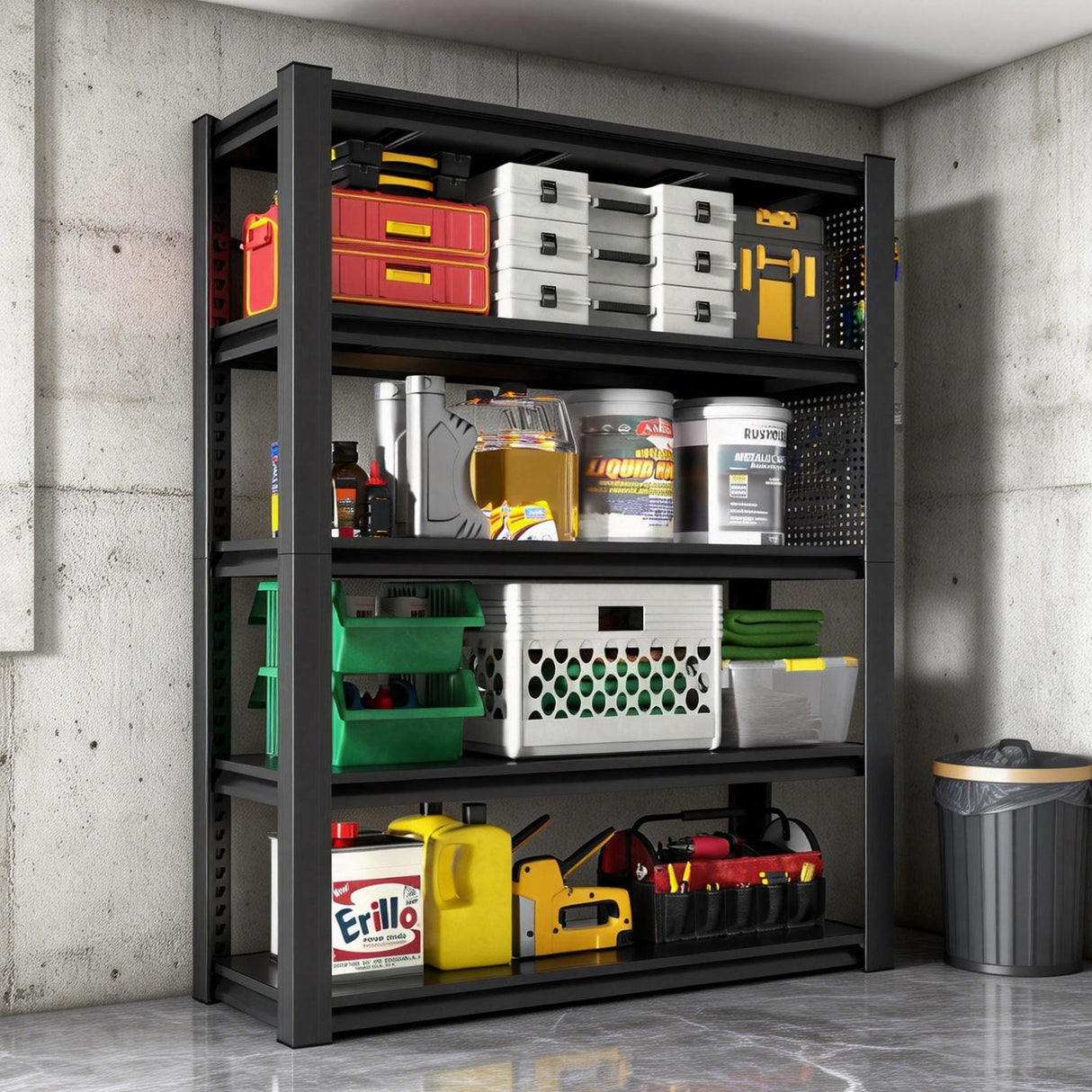 78"H 5-Tier Adjustable Heavy-Duty Storage Shelving Unit