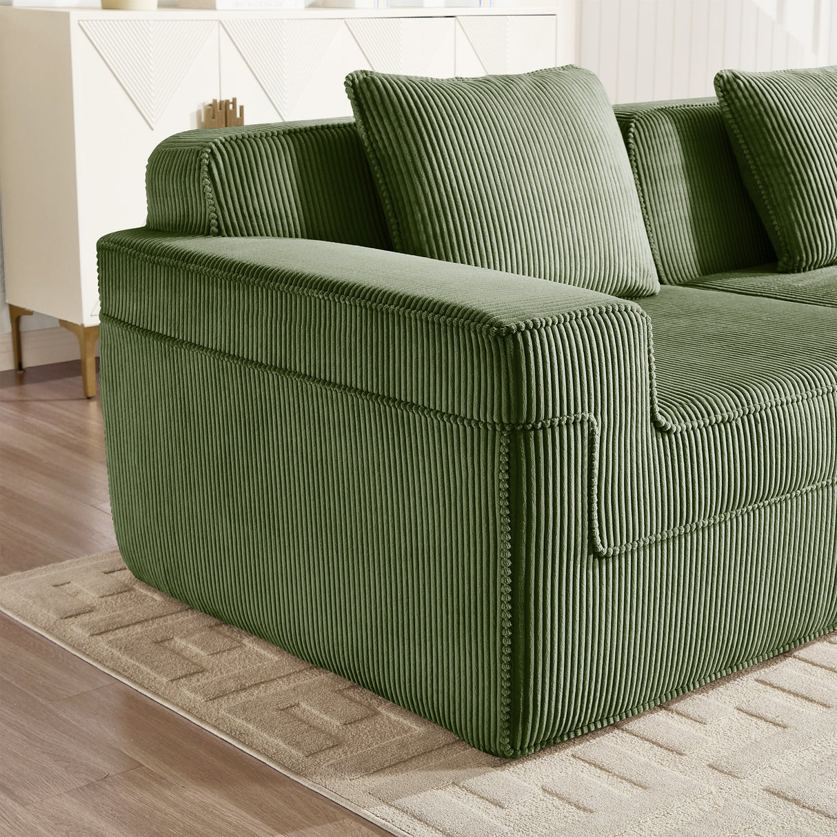 Ottoman Corduroy - Green