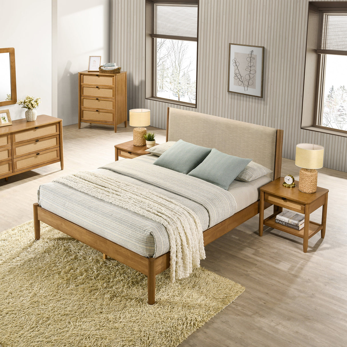 Vichy 6-Piece Rubberwood Queen Bedroom Set