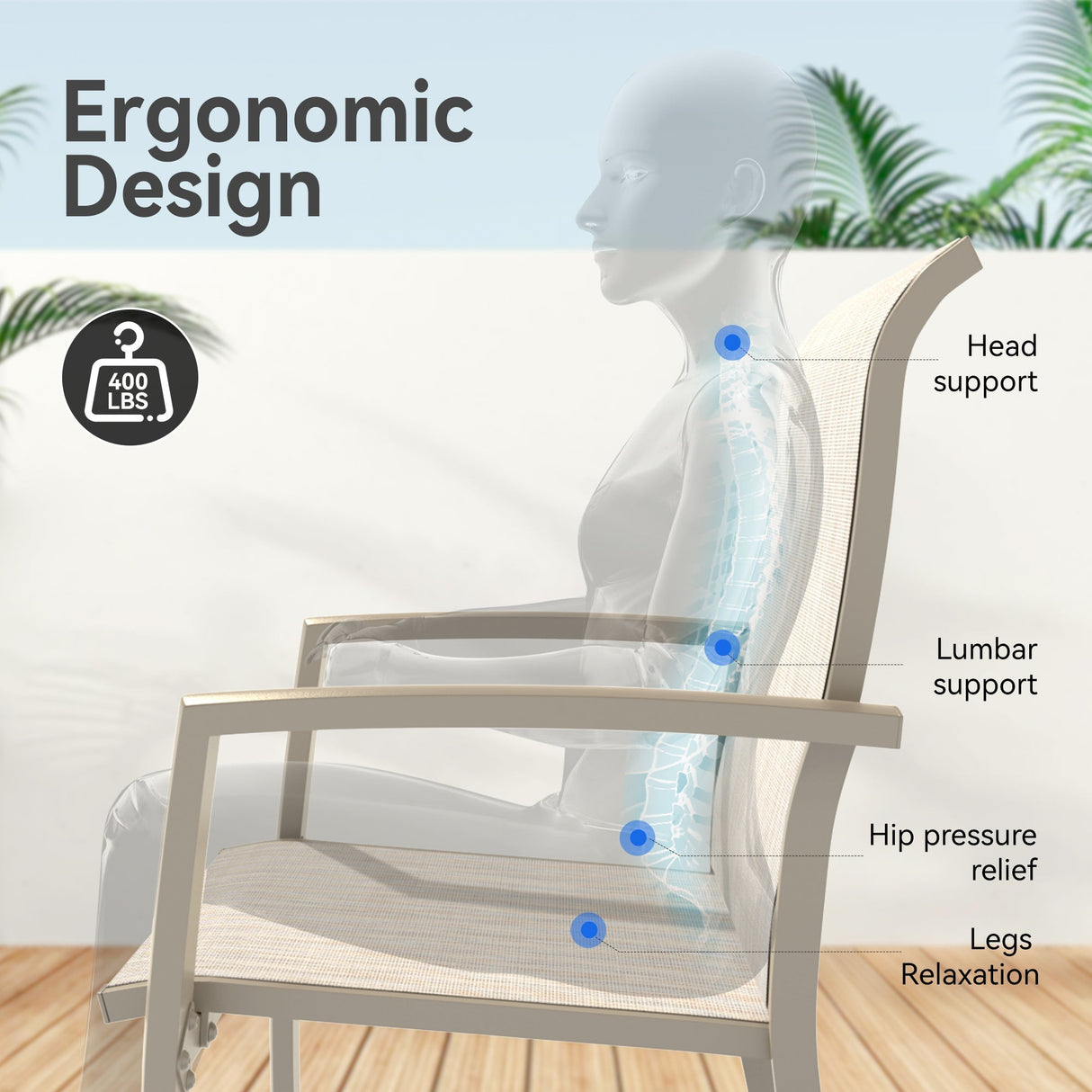 7 Pieces Patio Dining Set with Stackable Chairs and Metal Round Table