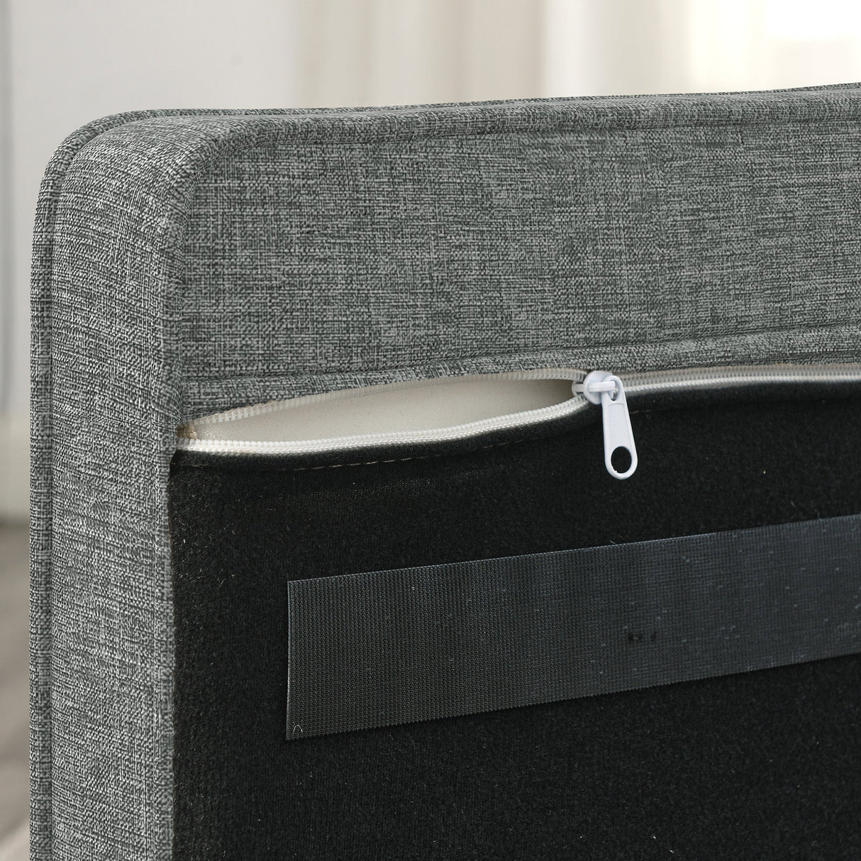 Modern Linen Fabric Light Grey Elevated Pet Bed for Small and Medium Dogs