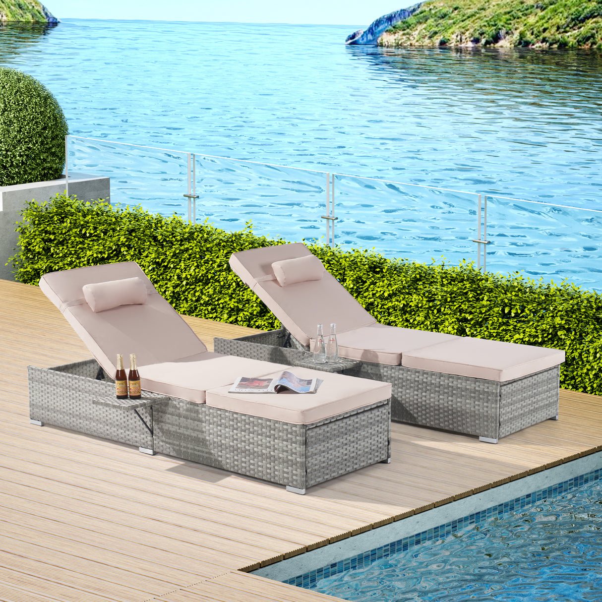 OUTDOOR--SOFA--PE-RATTAN-FURNITURE--DECK-CHAIR-GRAY-RATTAN-Outdoor-Sunloungers