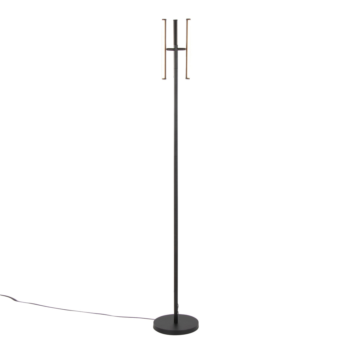 Icicle 65' Modern Swivel Floor Lamp in Black Metal