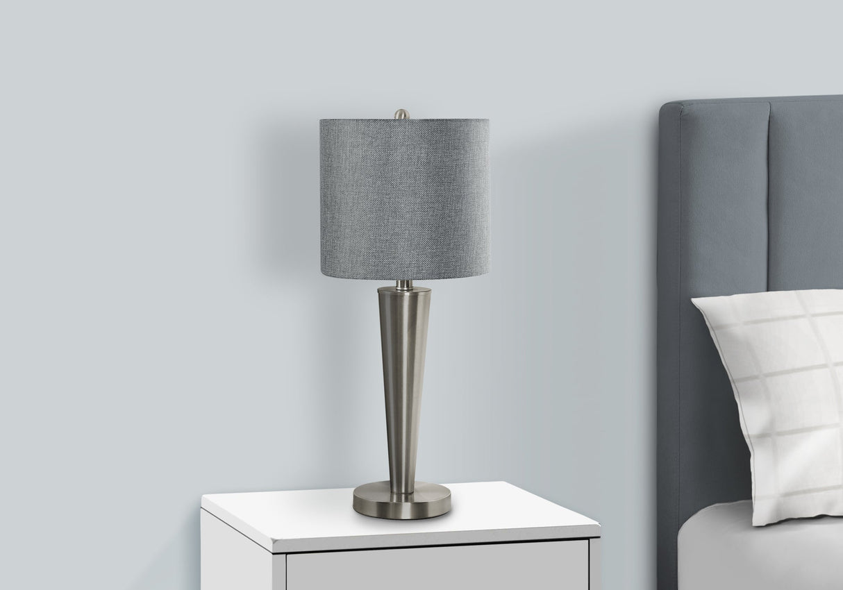 Contemporary Nickel USB Table Lamps – Set of 2