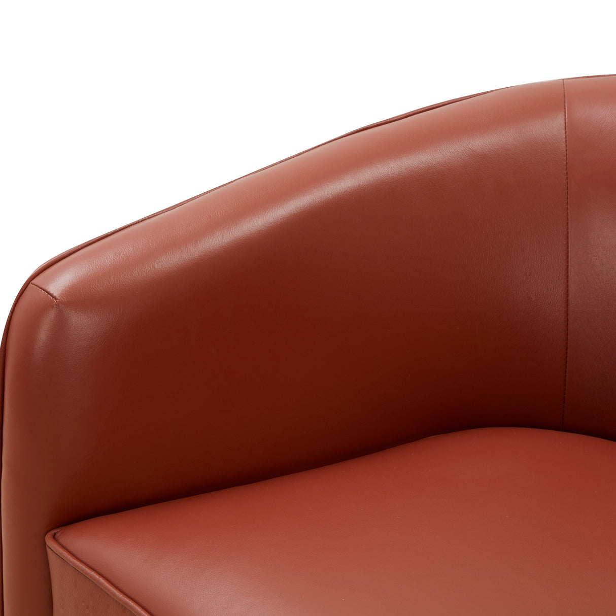Tessa Caramel Top Grain Leather Swivel Chair with Wood Base