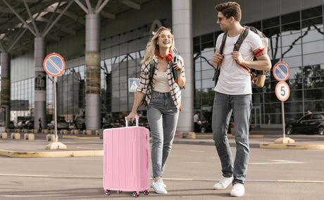 Hardshell-Luggage,-Lightweight-Durable-ABS-Suitcases-with-Double-Wheels,-Expandable-24-Inch-Checked-Travel-Luggage-(Pink)-Luggage-Sets
