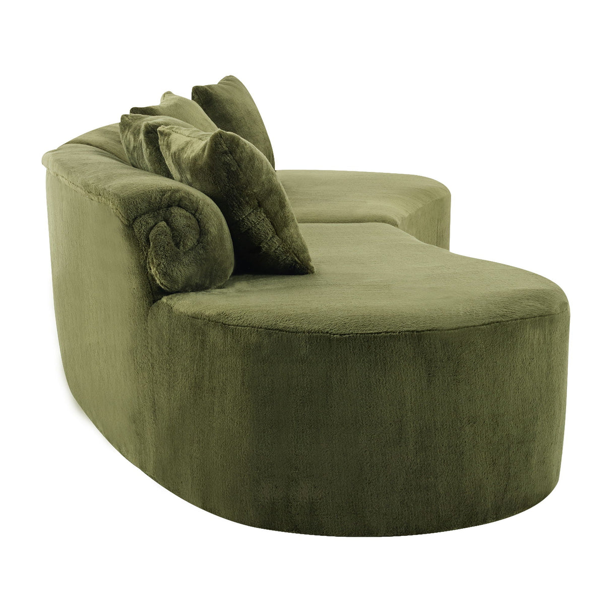 Modern Curved Sofa With Pillows