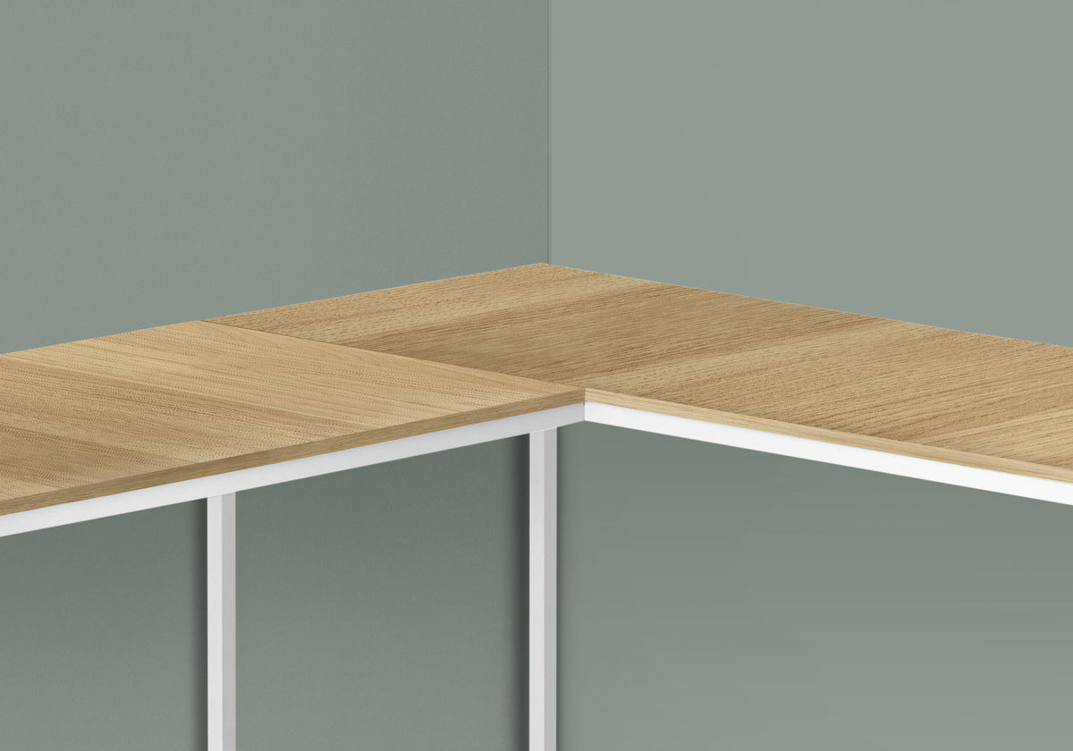Computer Desk, Home Office, Corner, L Shape, Laptop, Marble Look Contemporary & Modern