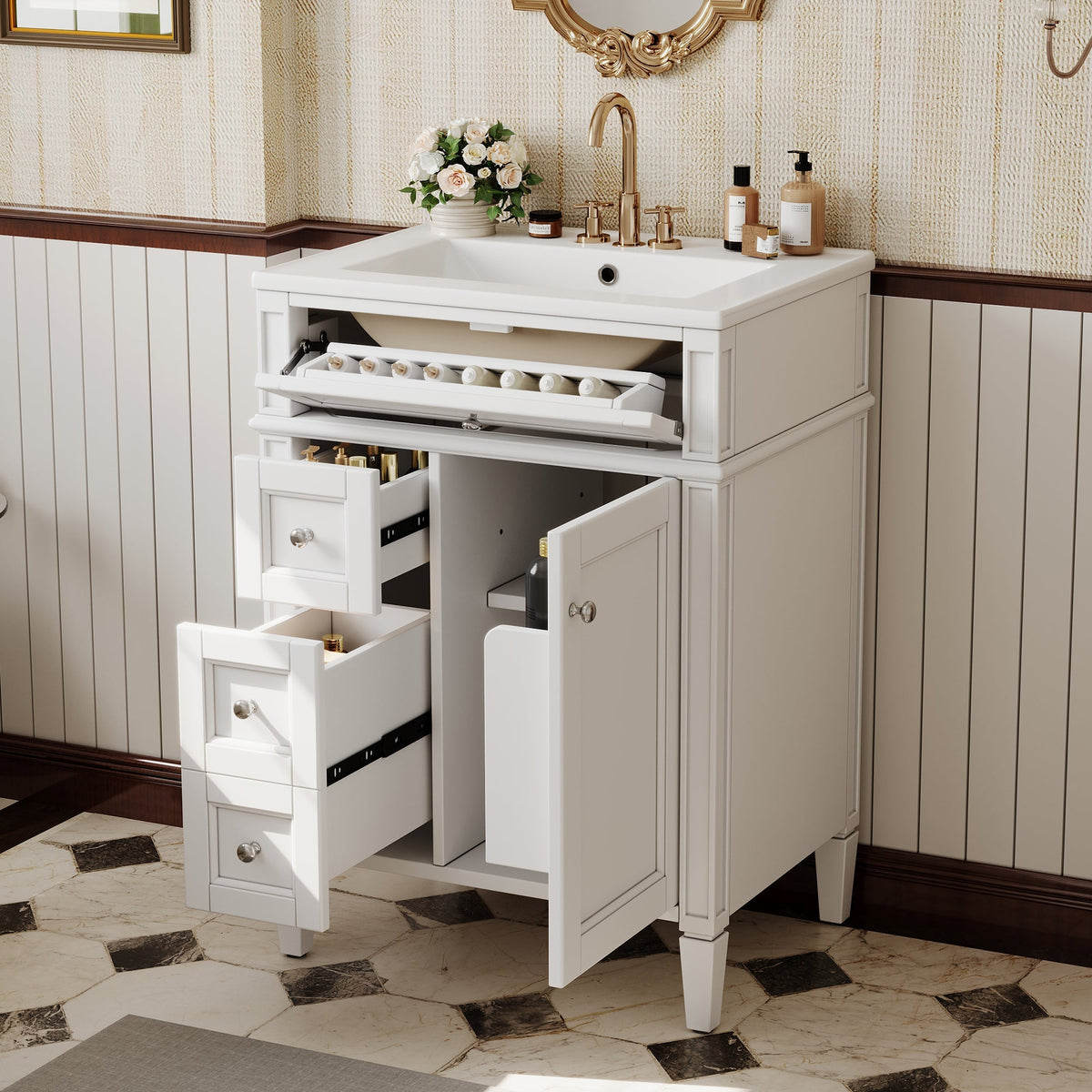24" Bathroom Vanity with Top Sink
