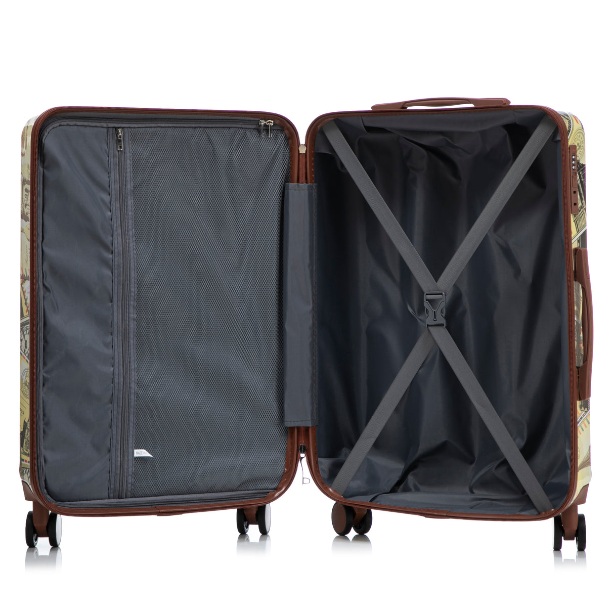3-Piece PC Spinner Wheel Luggage Set with Printed Pattern