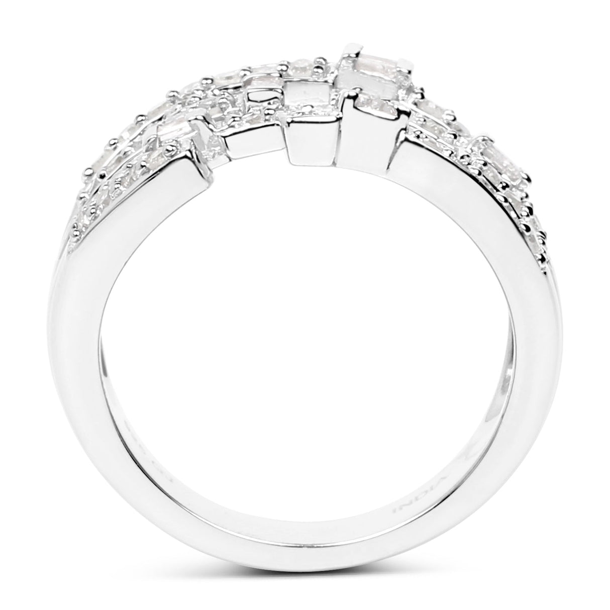 0.60 Carat Genuine White Diamond .925 Sterling Silver Ring