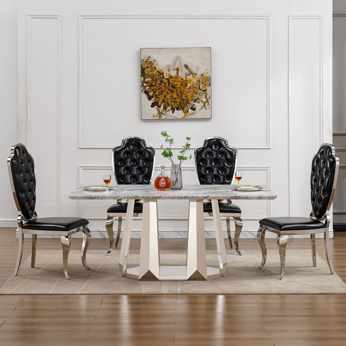 Marble Dining Table for 6 People