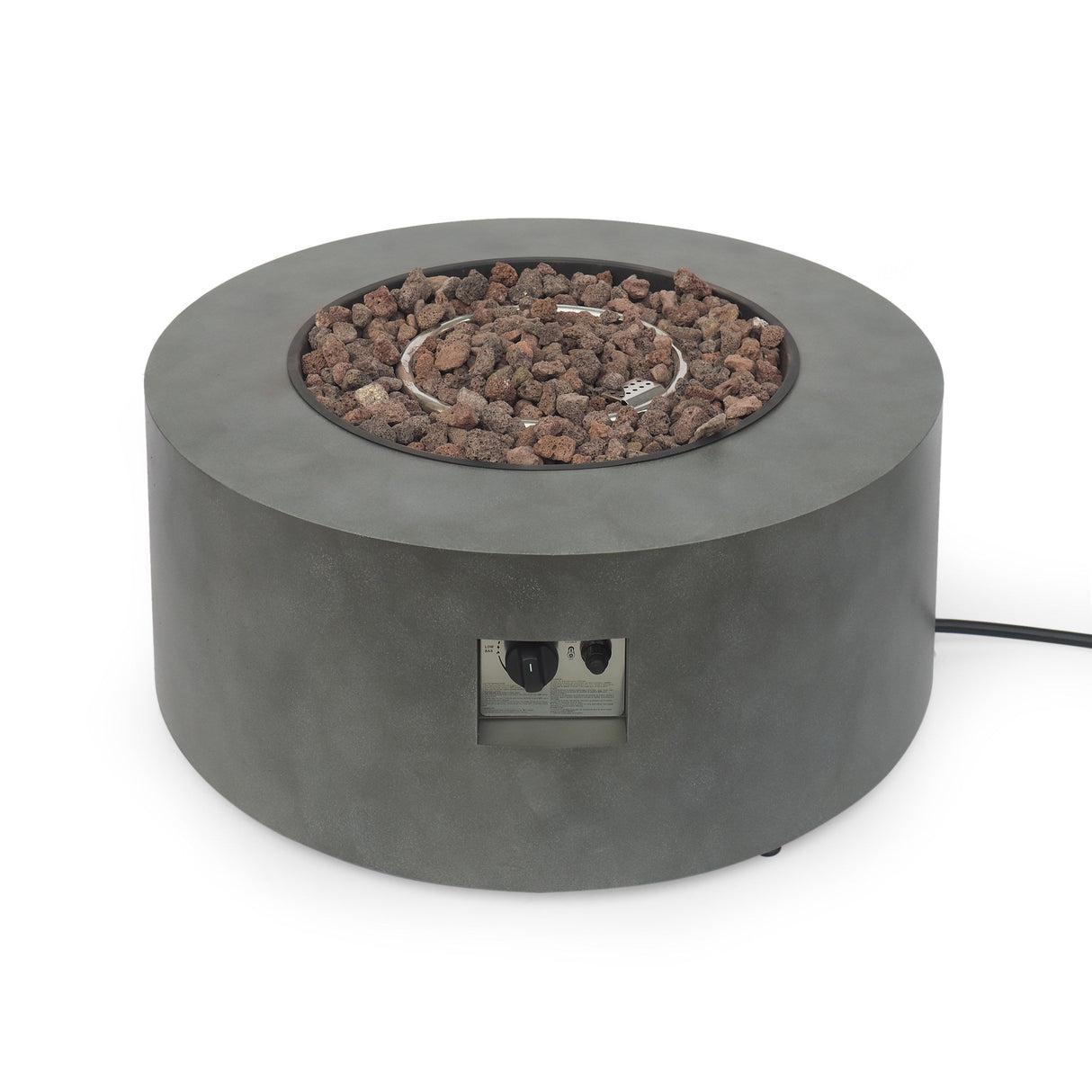 Wellington Round Iron Fire Pit with 40,000 BTU Output in Stone Gray