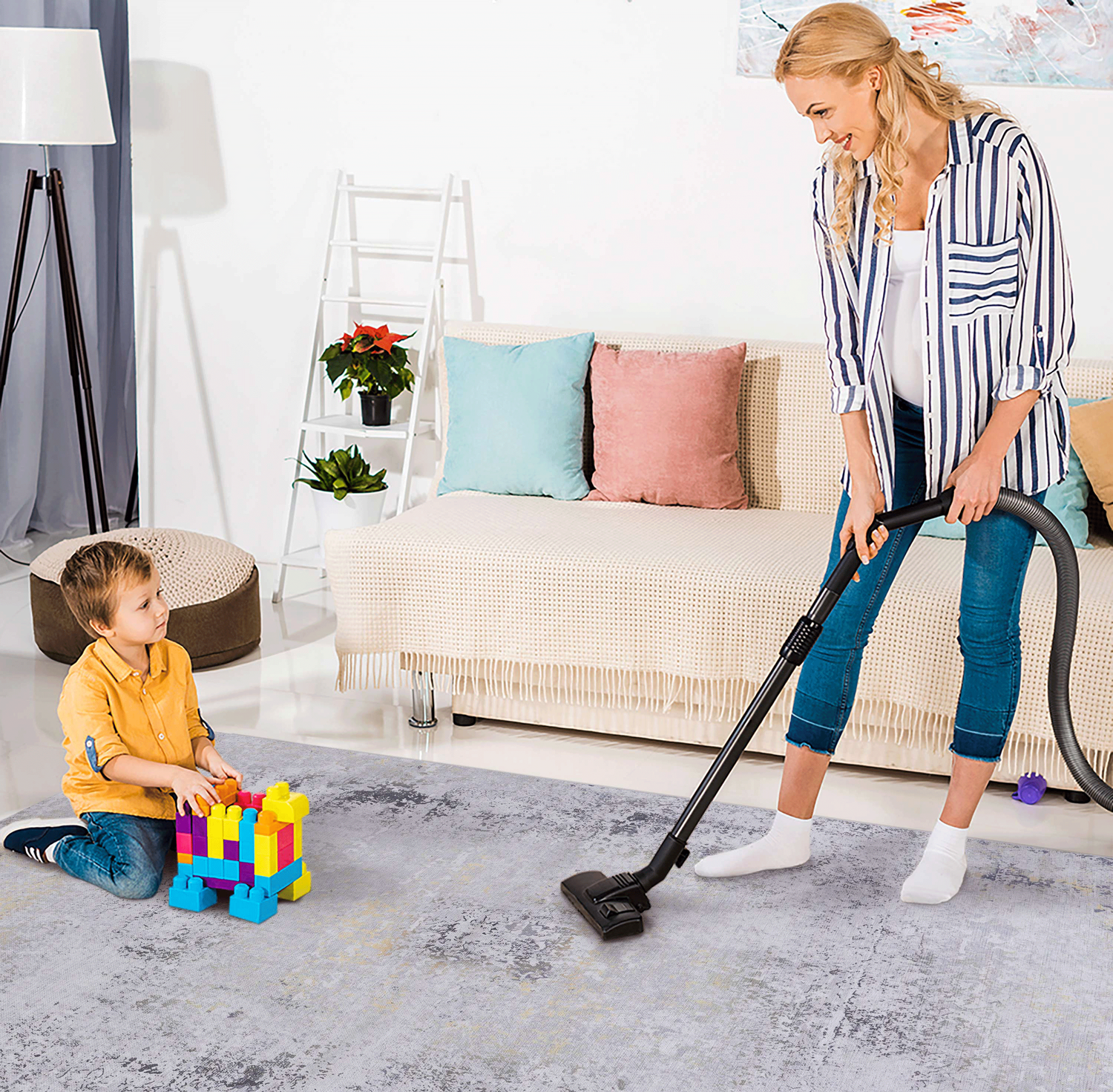 Naar Washable Area Rugs, Low-Pile, Non-Slip, Non-Shedding, Foldable, Kid & Pet Friendly