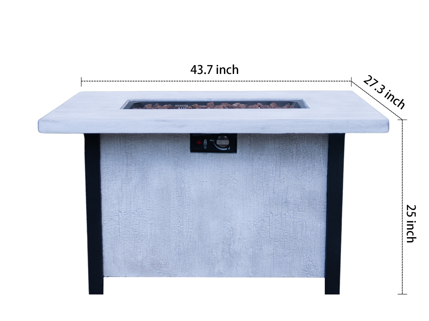 44"W x 25"H Outdoor Propane Fire Pit Table, 50,000 BTU