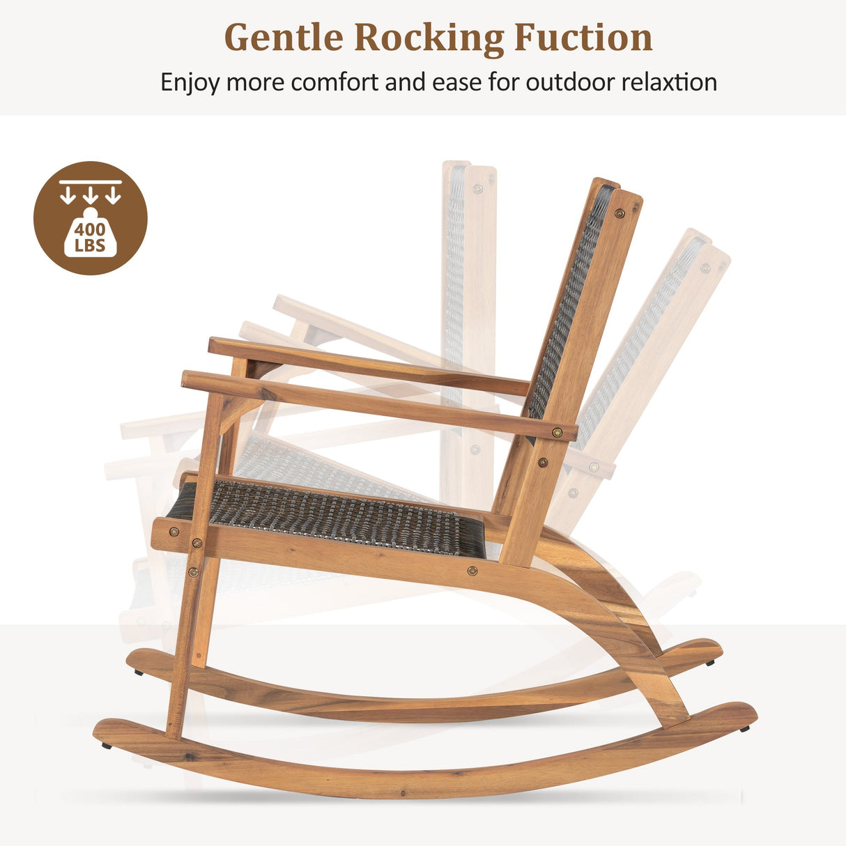 GO 2 Pieces Patio Rocking Chair Set