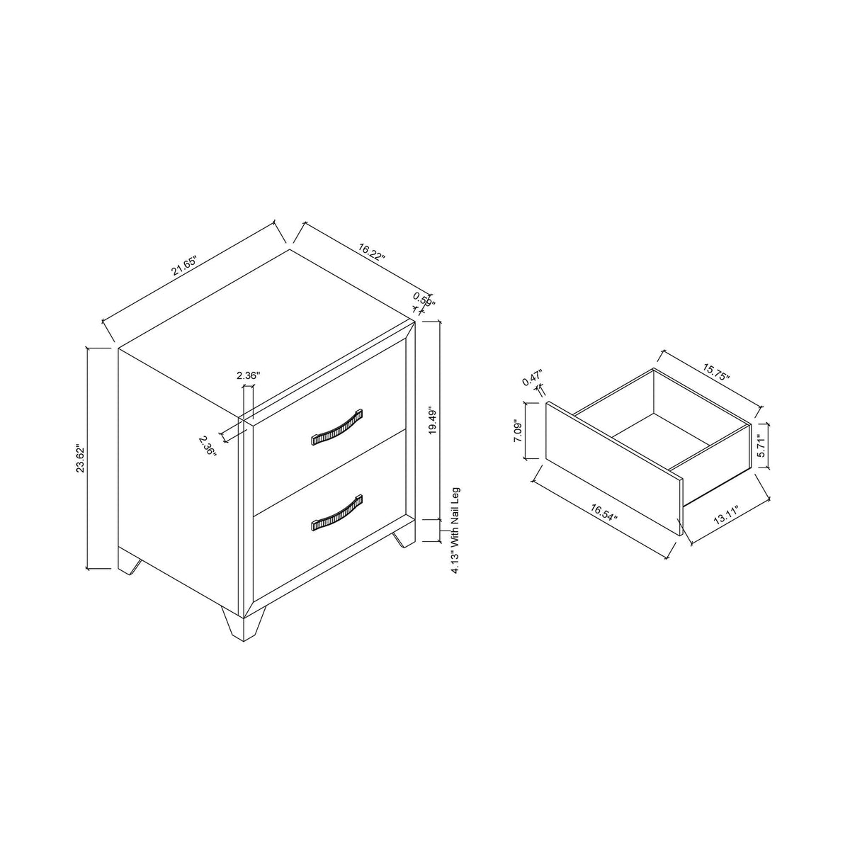 Carlos - Nightstand - Black
