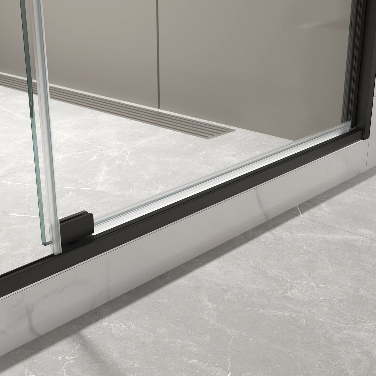 50-54"W x 74"H Pivot Shower Door with Matte Tempered Glass Finish