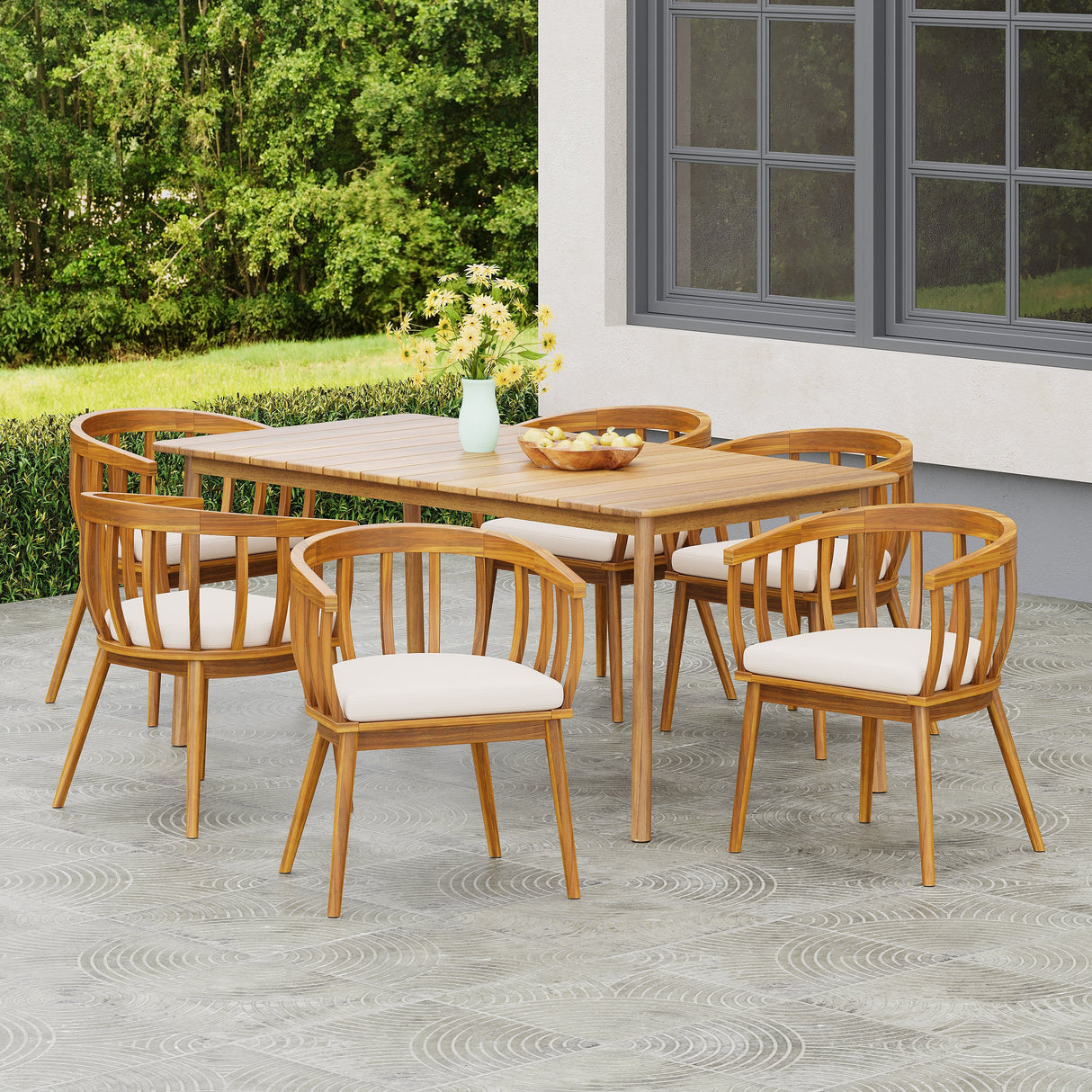Klismos Outdoor Patio 7PCS Dining Set