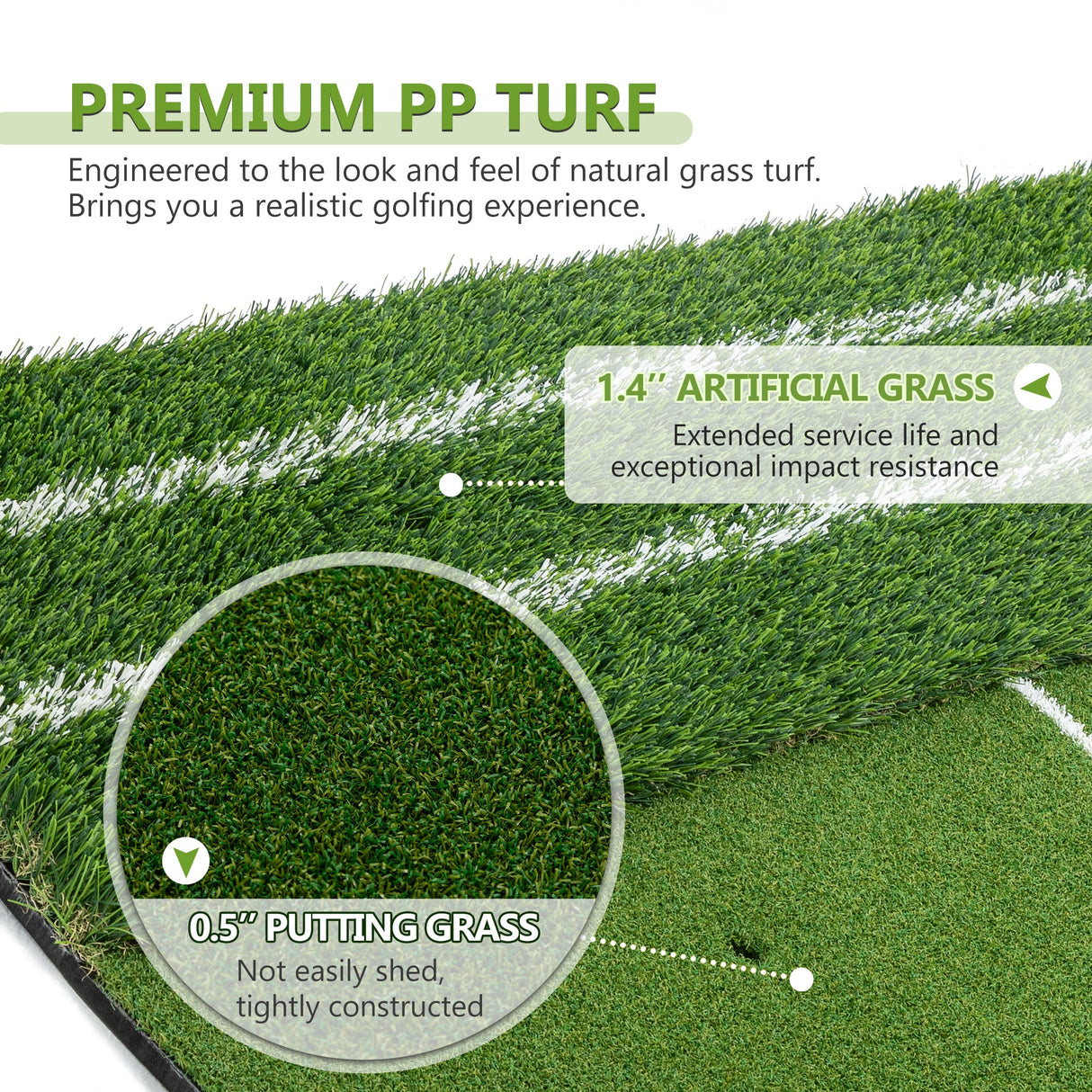 5'x4' Golf Hitting Mat with Guide Line