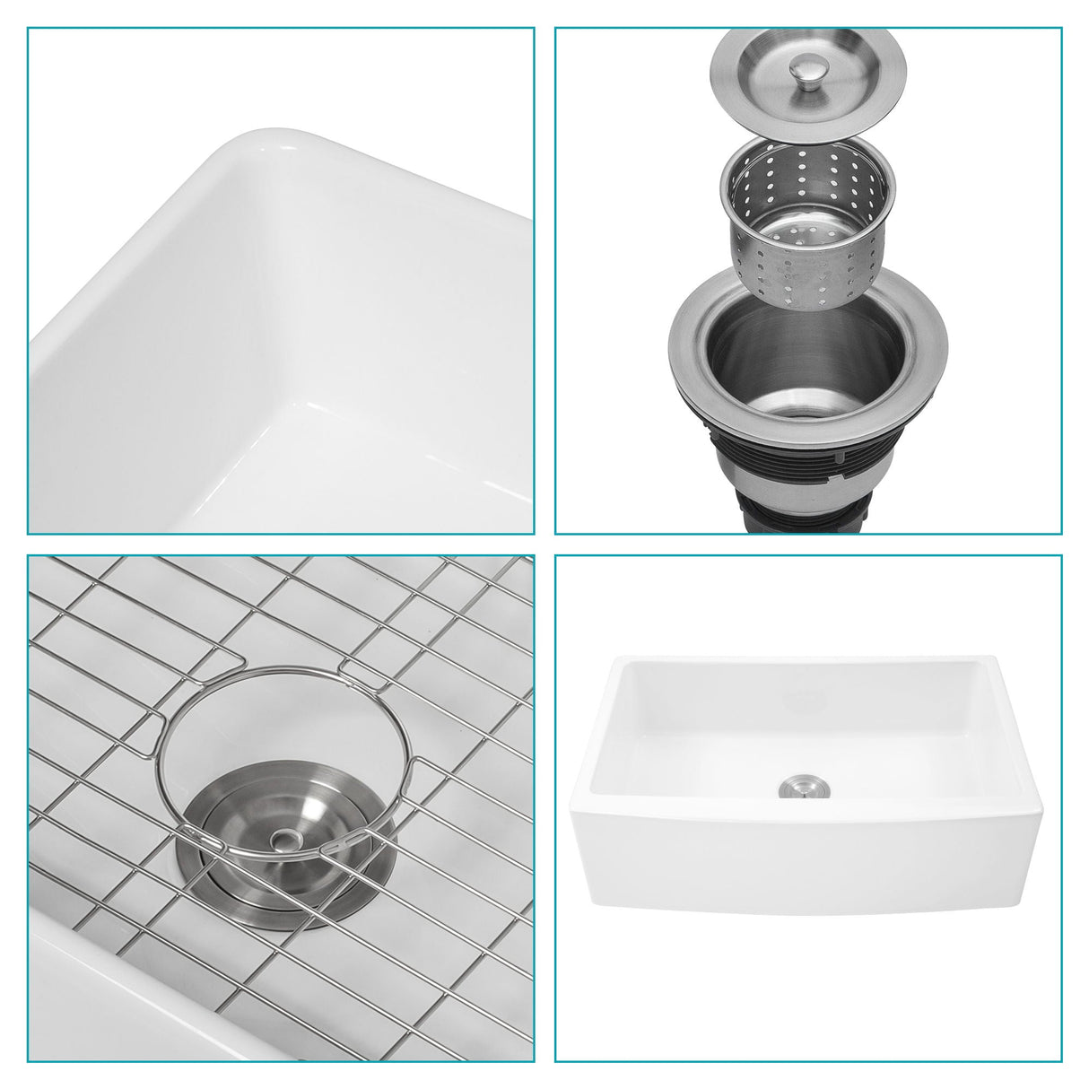 Farmhouse Sink, Apron Front Single Bowl With Arch Edge Design