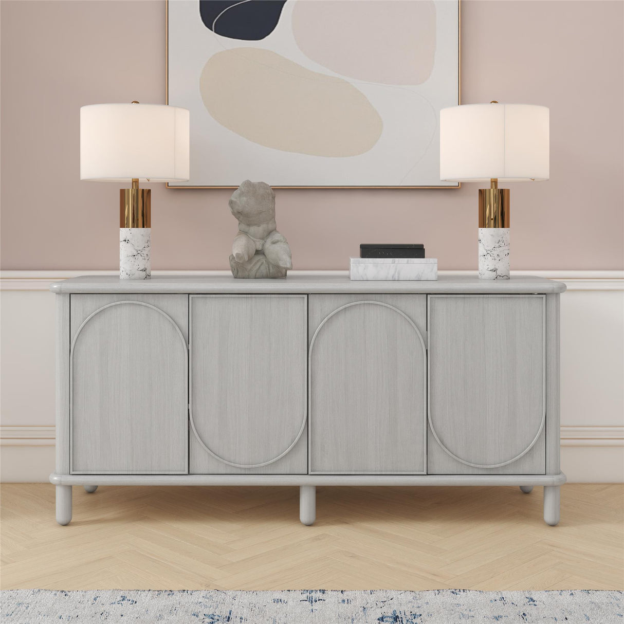Selena Credenza Rustic White