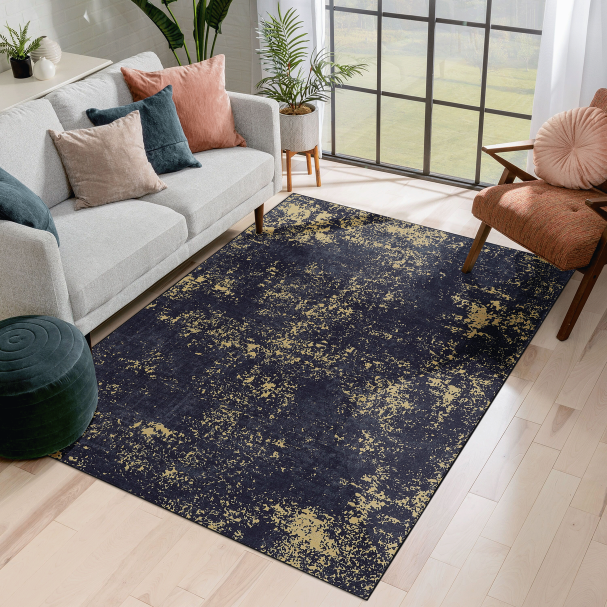 Naar Washable Area Rugs, Low-Pile, Non-Slip, Non-Shedding, Foldable, Kid & Pet Friendly