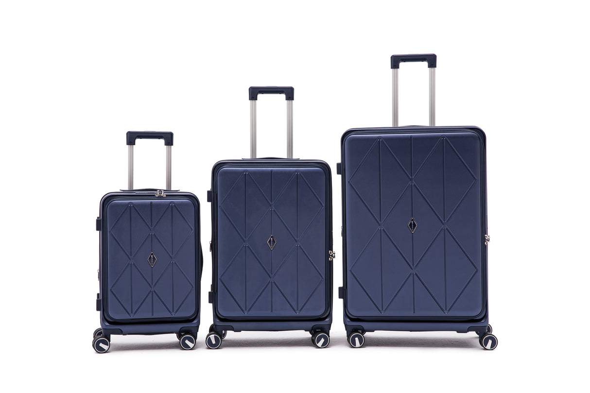 3 Piece, Expandable Carry On Luggage with TSA Lock -Hard Shell and Lightweight Suitcase with Front Pocket and Spinner Wheels