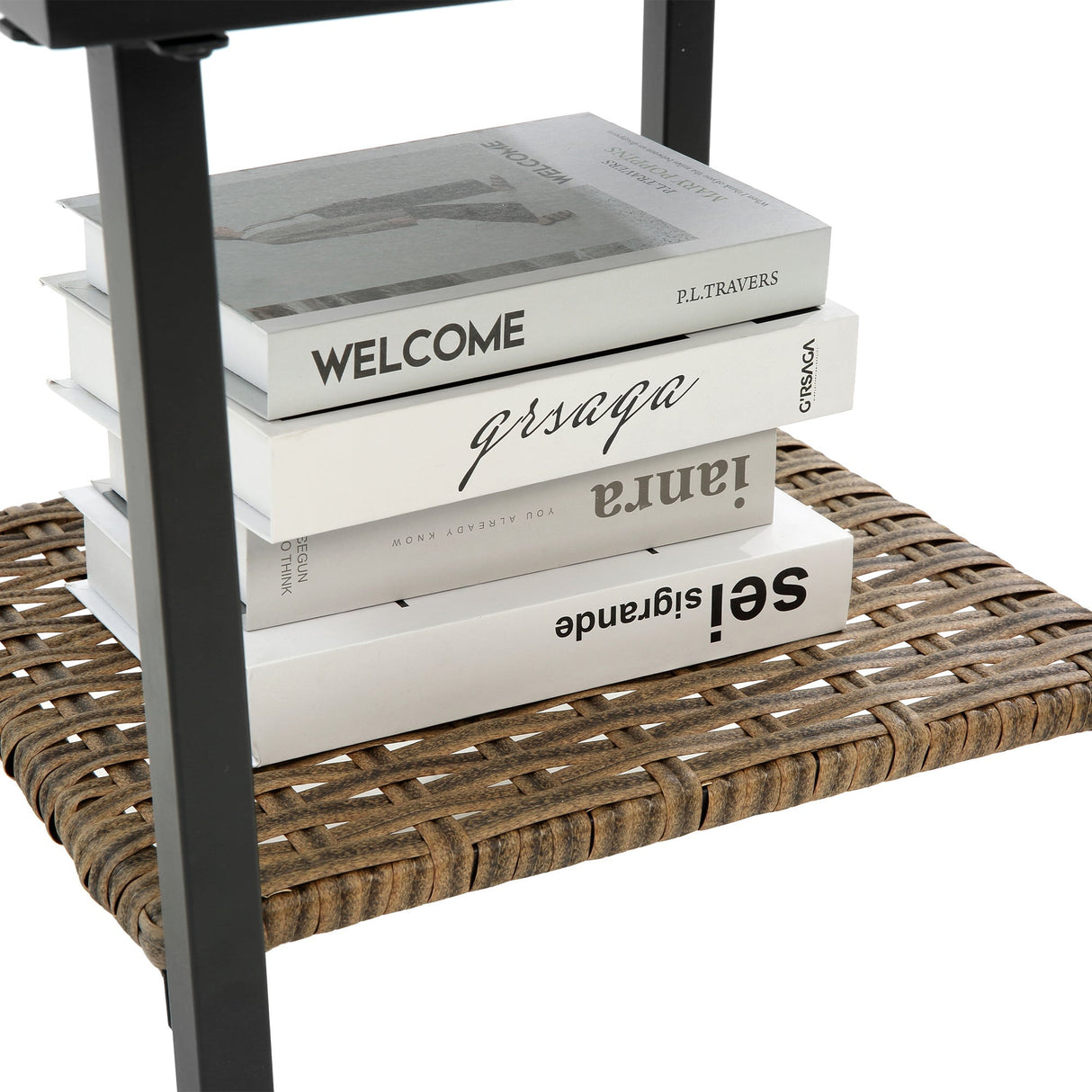 3pcs Rocking Rattan Chair Set in Grey