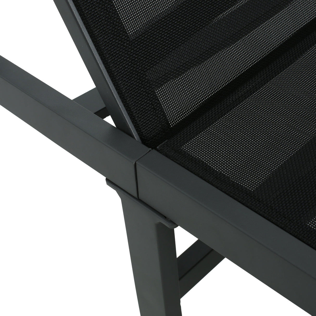 Westport Adjustable Outdoor Chaise Lounge Set of 2 Black Aluminum Frame