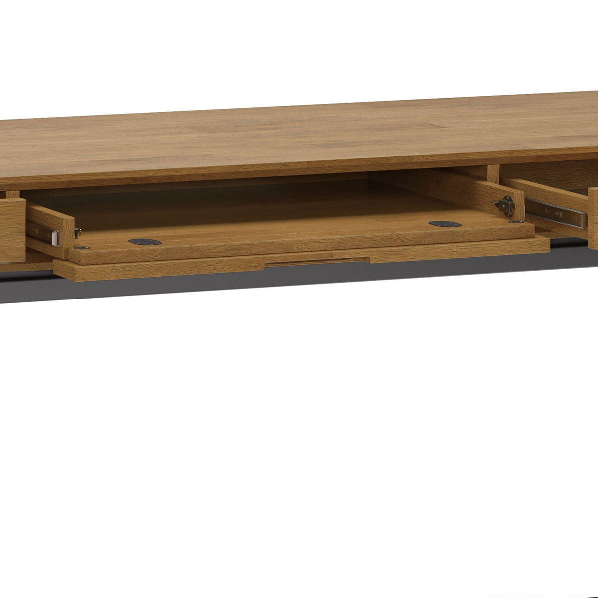 Mid Century Wide Writing Desk with Three Drawers - Multiple Colors