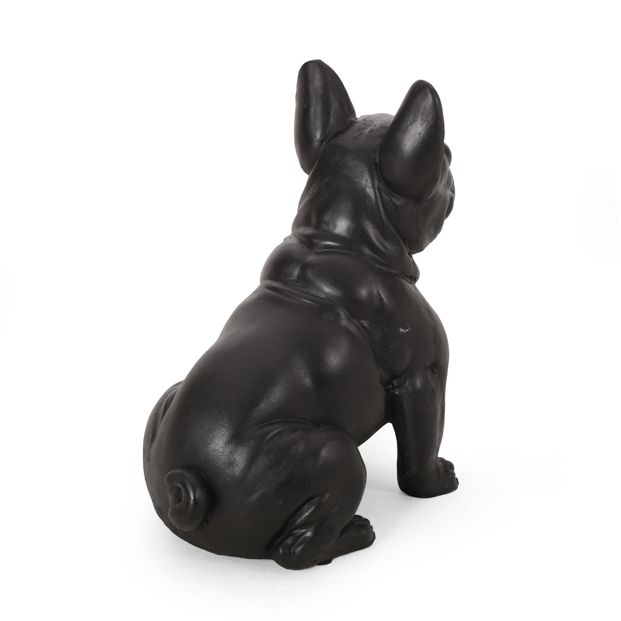 Dog Garden Sculpture, Outdoor French Bulldog Garden Statue, Matte Black