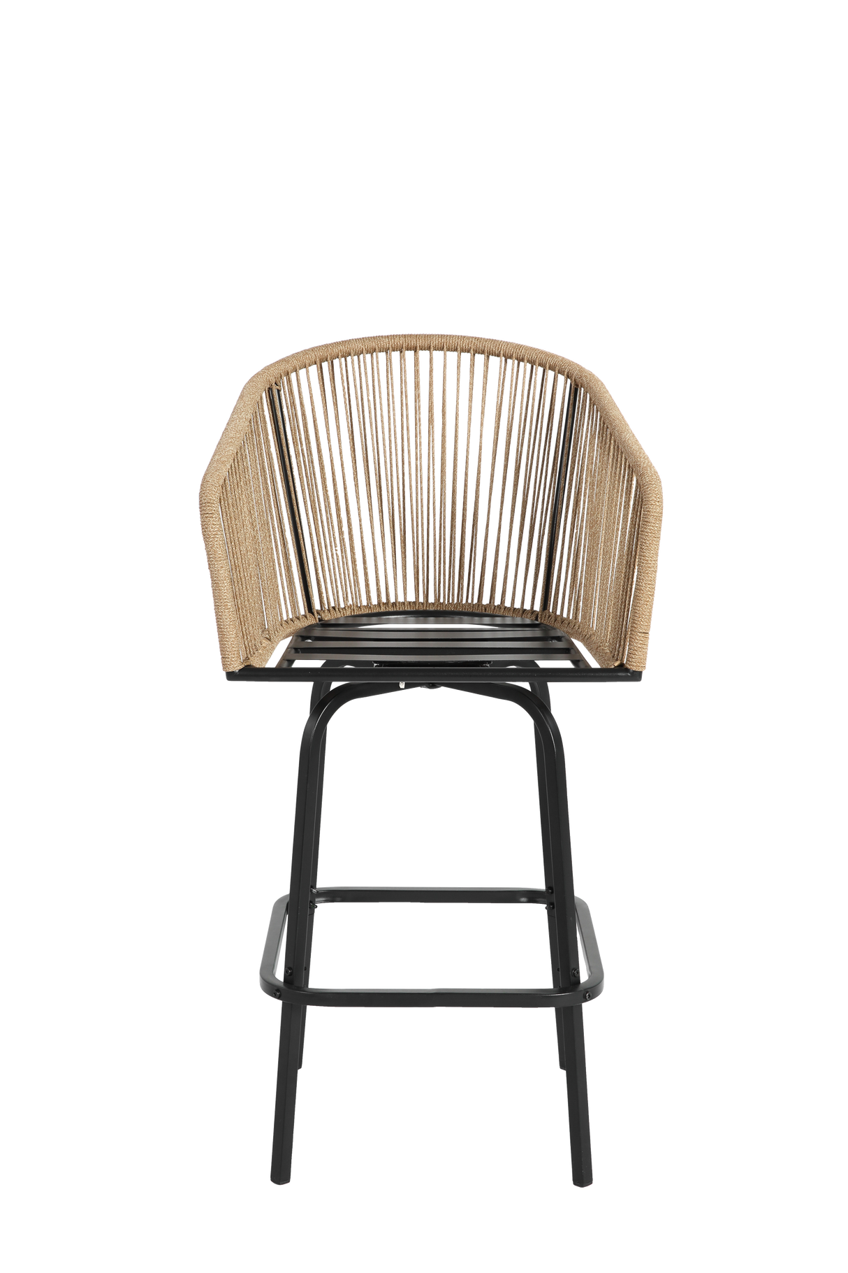 All-Weather Bar Stools with Elegant Woven Detailing – Set of Four