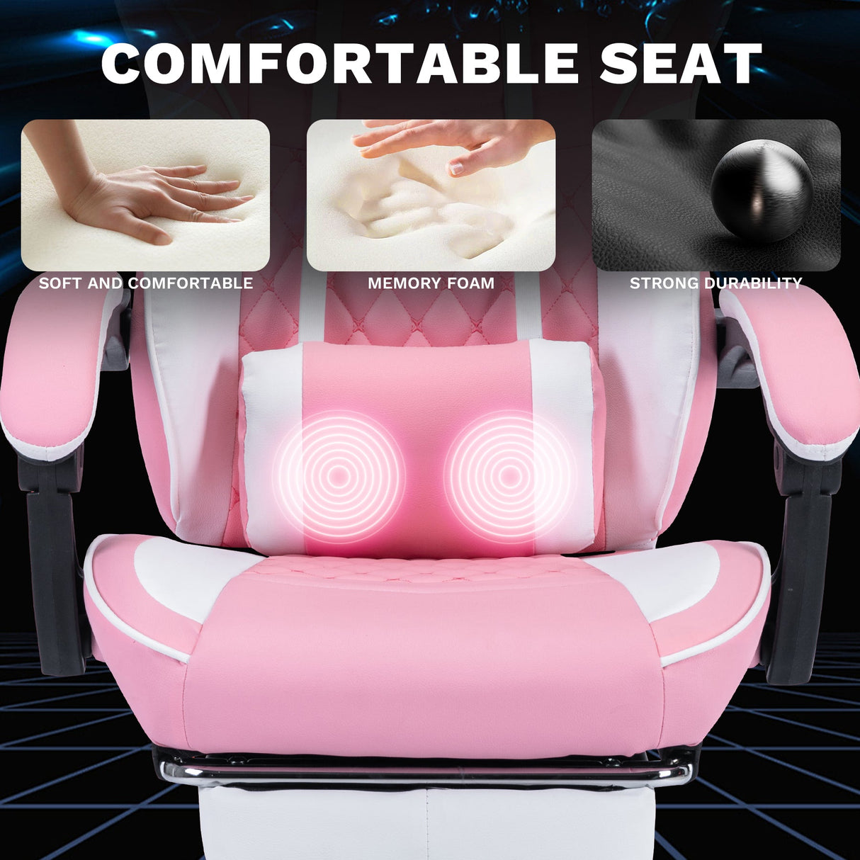 Ergonomic Video Gamer Chair with Massage Lumbar Support