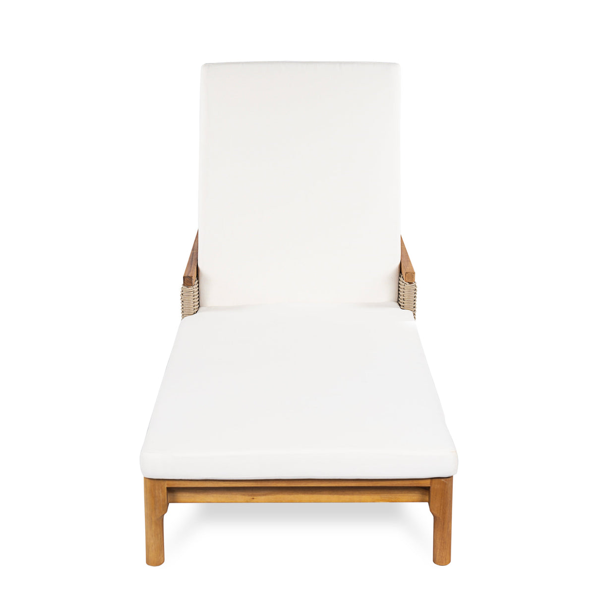 76.8' Solid Acacia Wood Sun Lounger Set of 2 with Cushions