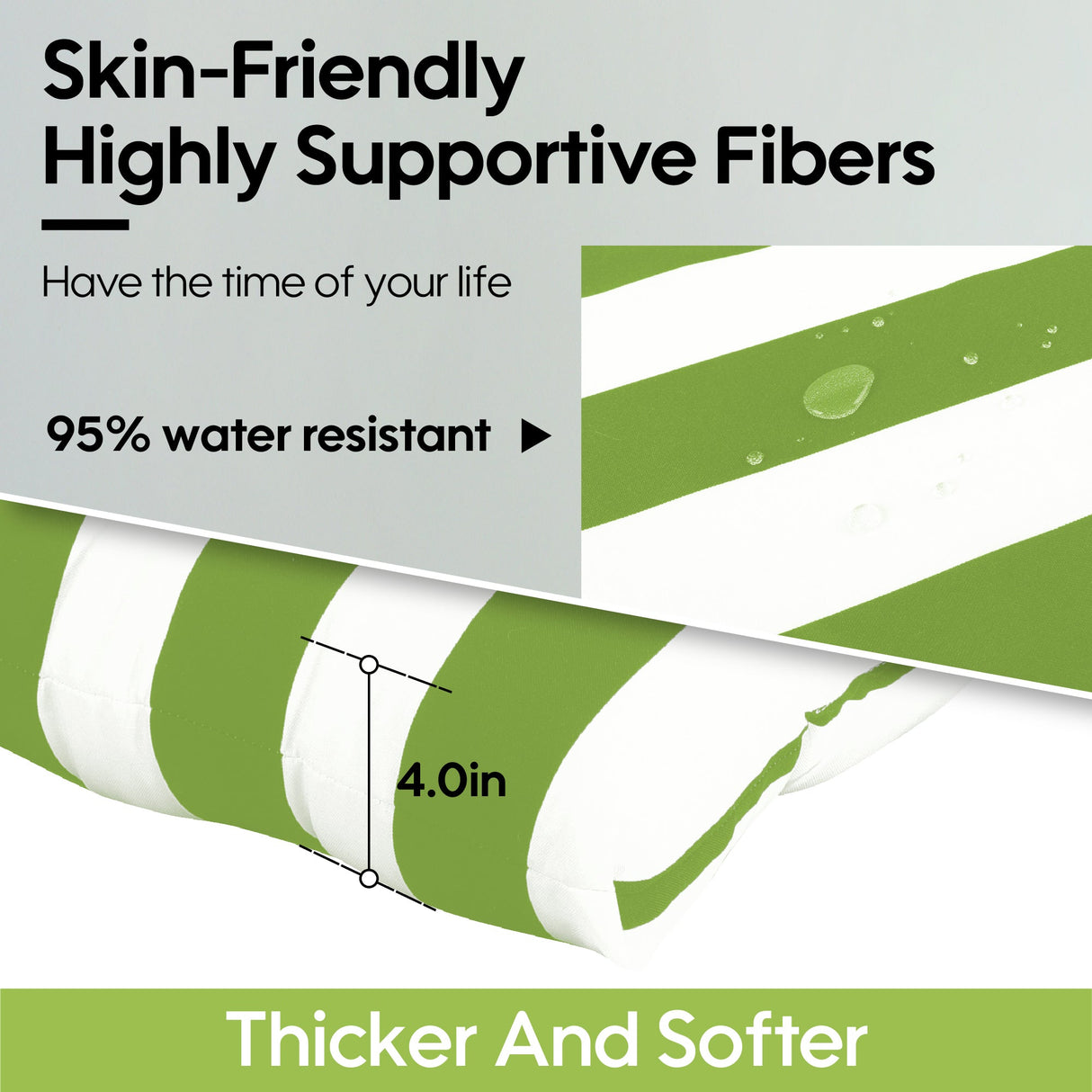 2-Piece High Back Chair Cushion Set, Tufted Patio or Rocking Chair Cushions