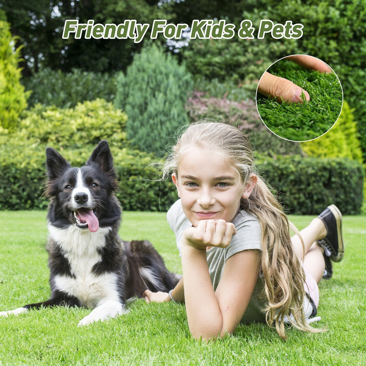 Realistic Deluxe Artificial Grass Synthetic Turf Carpet with 1.18" Thickness - Green