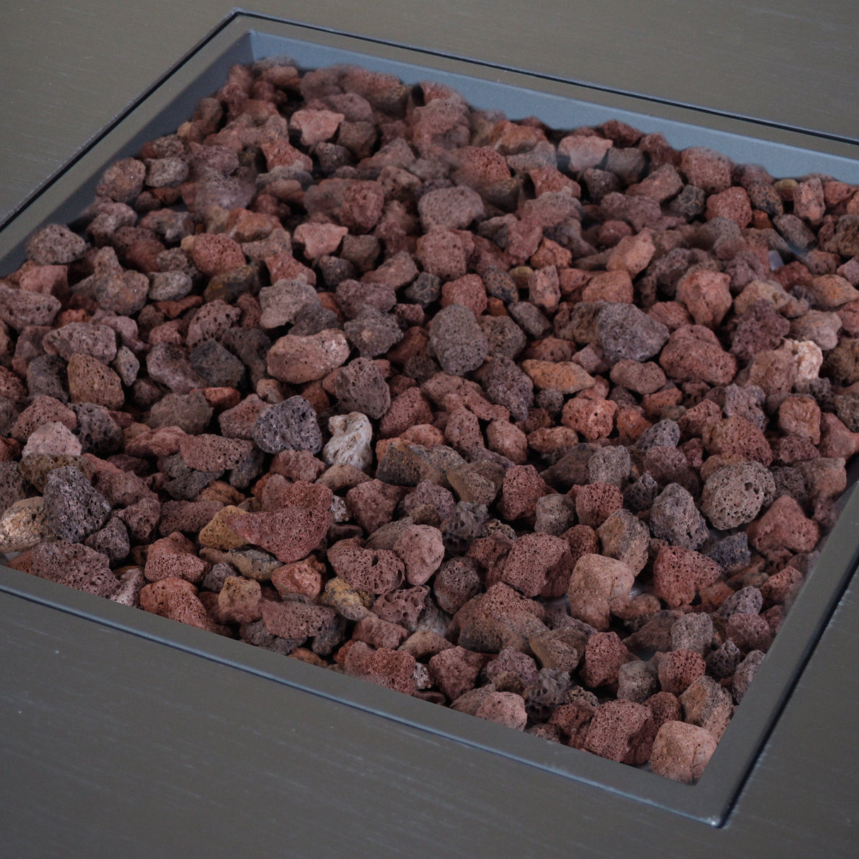 Outdoor Patio Propane Fire Pit 24" H x 31" W Square Iron Gas-burning Fire Pit