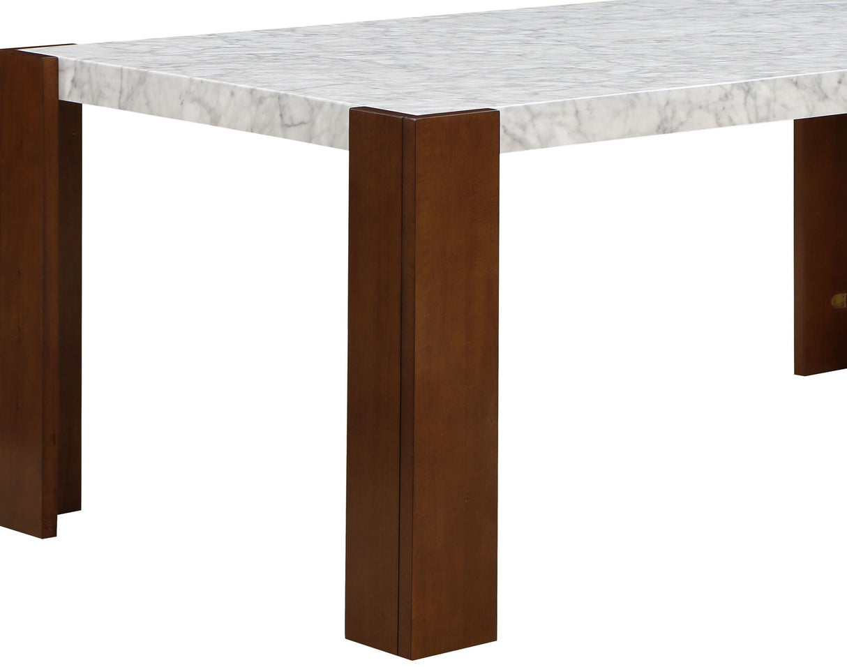 Hettie - Dining Table With Engineered Stone Top - Brown