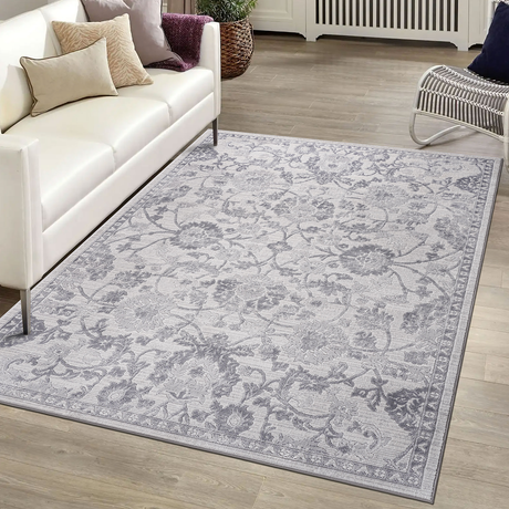 5X7-Grey/Silver/Oriental-Non-Shedding-Living-and-Stain-Resistant-Area-Rug-Area-Rugs