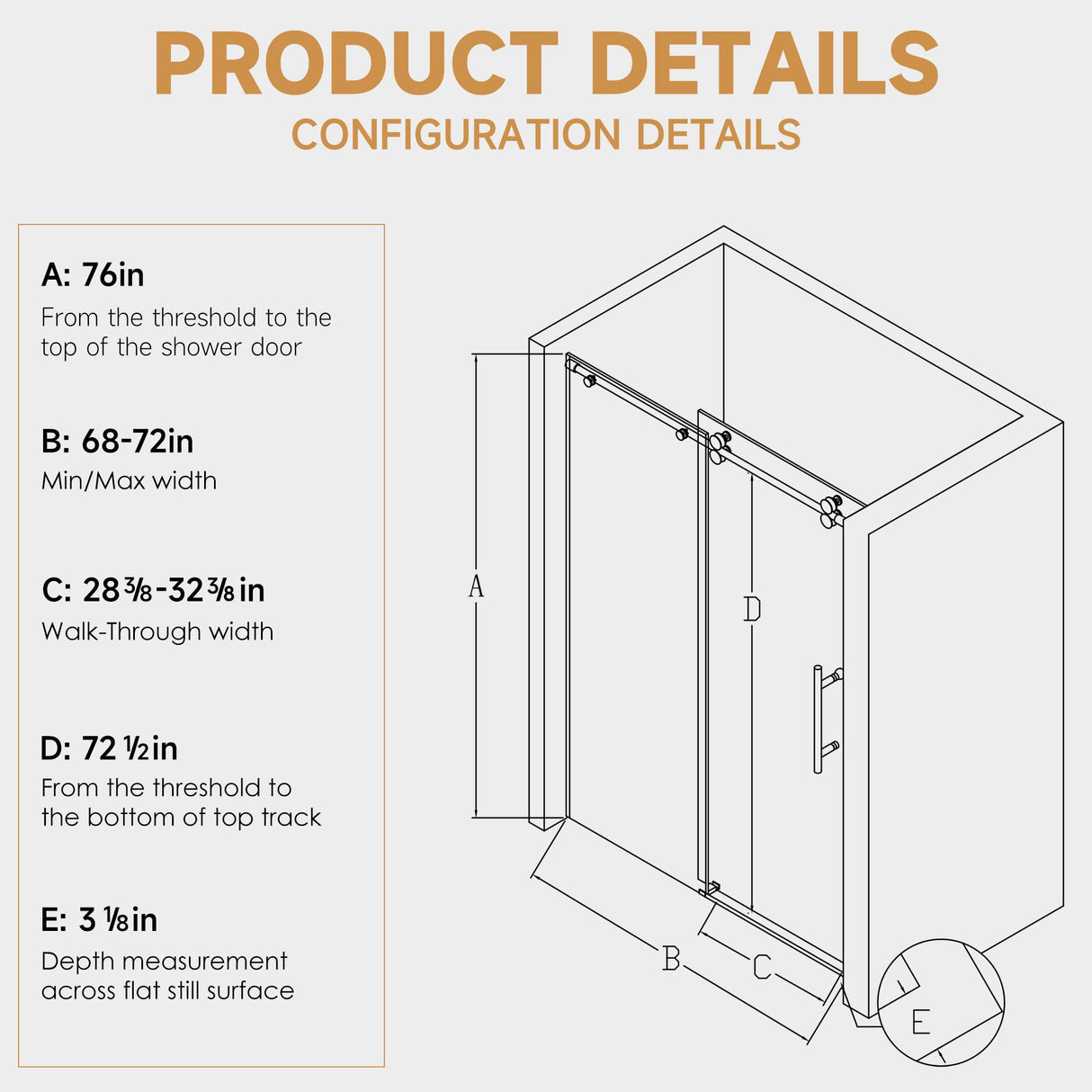 Frameless Single Sliding Shower Door