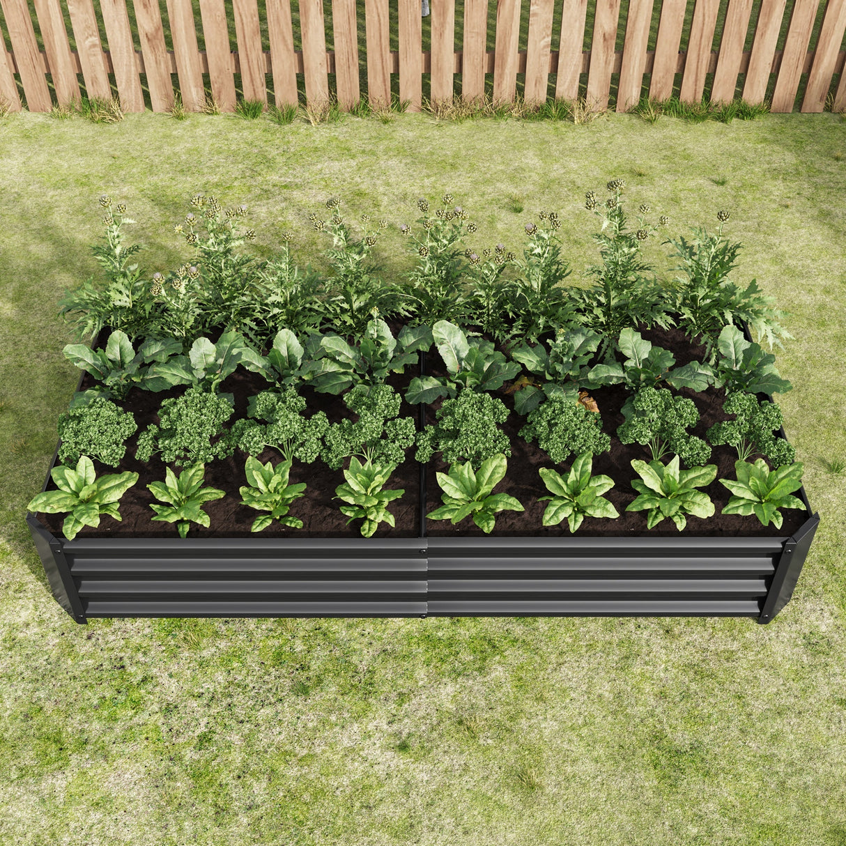 Raised Garden Bed Outdoor 6×3×1ft Metal Raised Rectangle Planter Bed