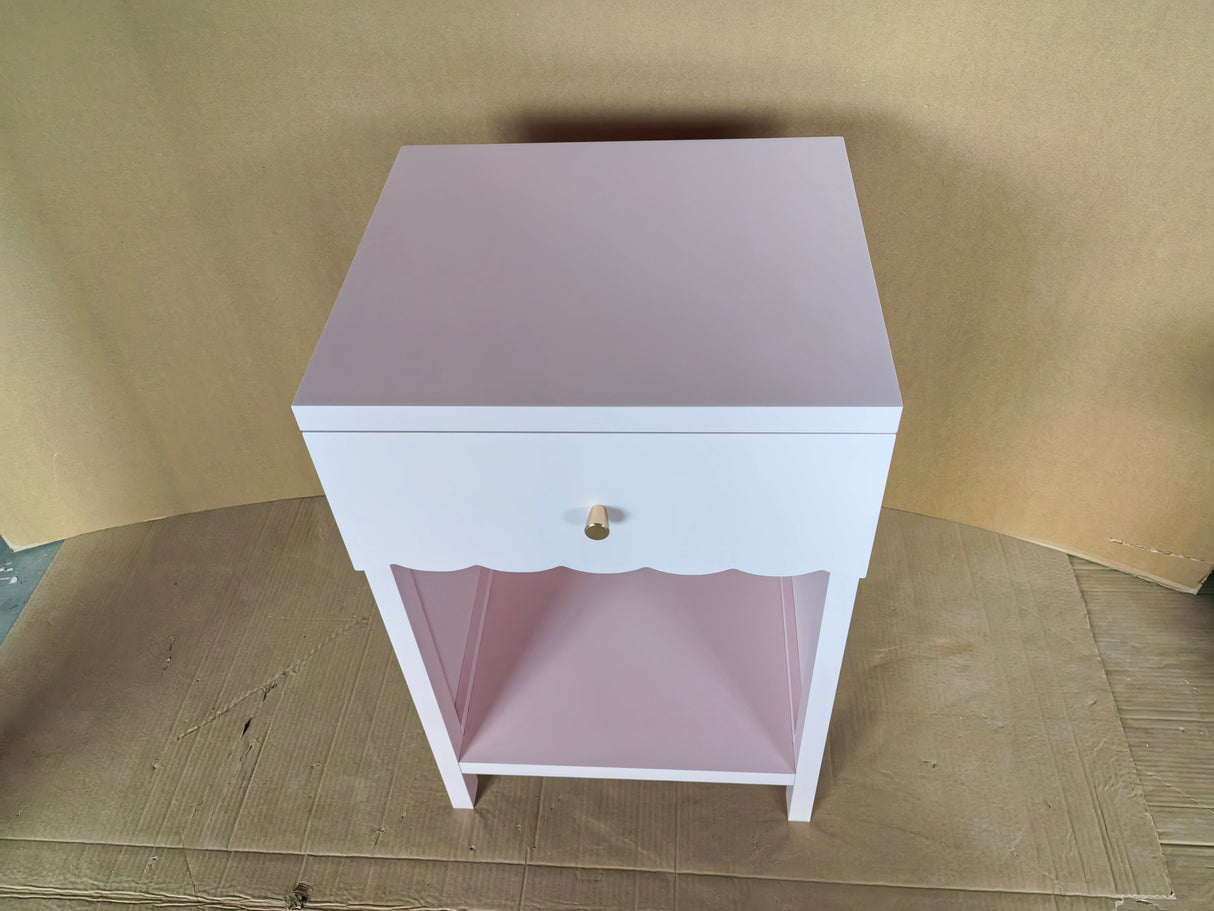 Modern Nightstand with Drawer and Open Shelf