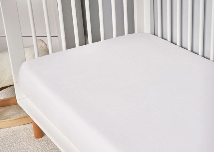 Hyper-Linen Crib Sheet with Powerband® - White